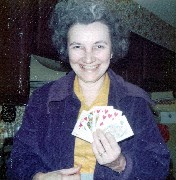 Julia (Judy) Kish Dorrough with deck cards
